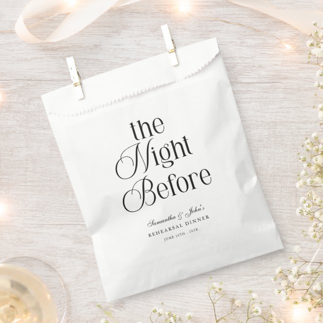 Die Nacht vor der modernen eleganten Hochzeitsprob Geschenktütchen (Ausgeschnitten)