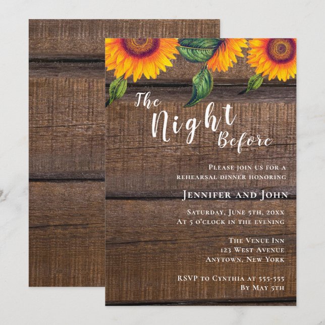 Die Nacht vor der Probe Einladung (Vorne/Hinten)