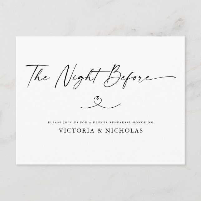 Die Nacht vor der Probe Einladung Postkarte (Vorderseite)