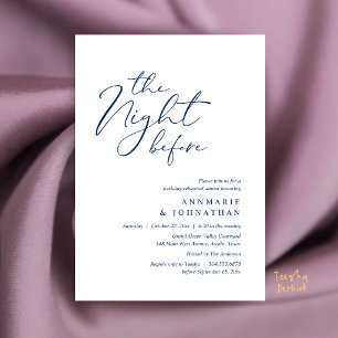 Die Nacht vor der romantischen Hochzeitsprobe Dinn Einladung