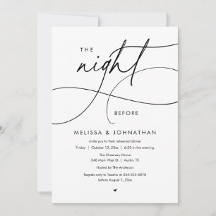 Die Nacht vor der romantischen Hochzeitsprobe-Dinn Einladung