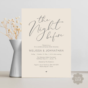 Die Nacht vor der romantischen Hochzeitsprobe-Part Einladung