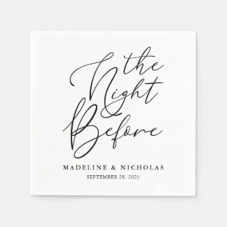 Die Nacht Vor Der Schwarz-Weißen Modernen Hochzeit Serviette
