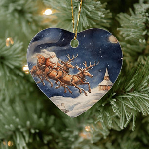Die Nacht vor Weihnachten Weihnachtsbaumanhänger Keramik Ornament