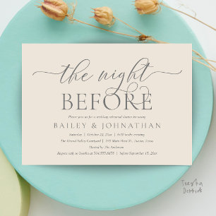 Die Nacht Vorher, Moderne Hochzeitsprobe-Abendesse Einladung