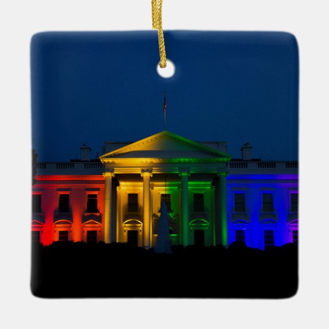 Die Nachthomosexuelle Ehe wurde in Amerika legal Keramikornament (Vorderseite)