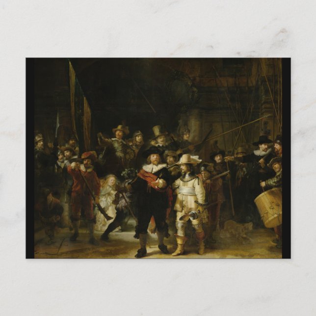 Die Nachtwache, Rembrandt Van Rijn Postkarte (Vorderseite)