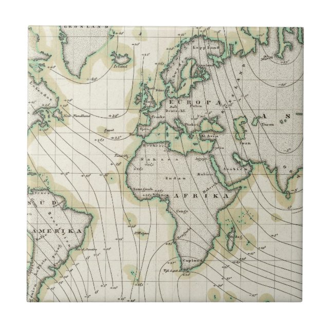 Die Nadelabweichung der Welt Fliese (Vorderseite)