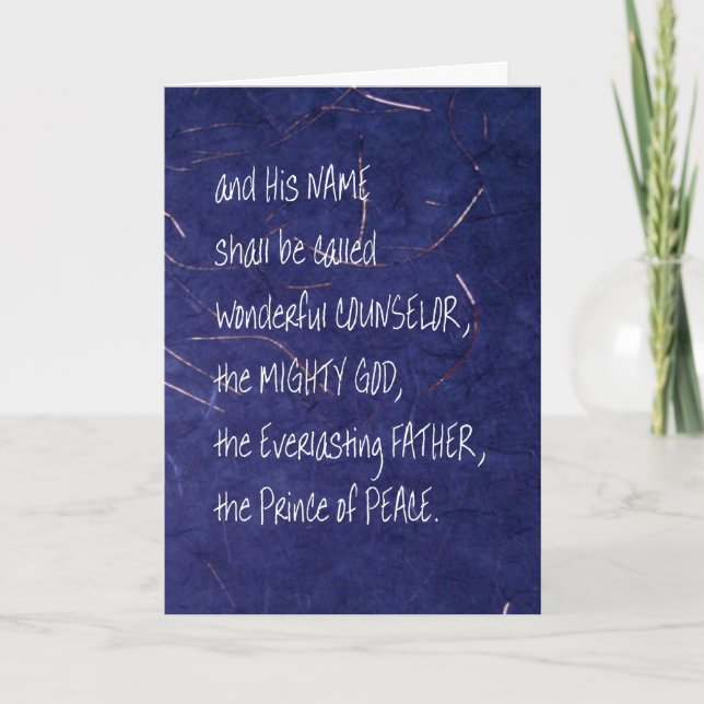 Die Namen der messianischen Weihnachten (Vorderseite)