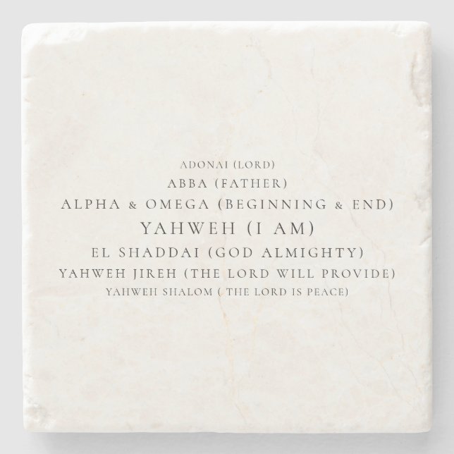 Die Namen der Typografie Gottes Christlich Steinuntersetzer (Vorderseite)