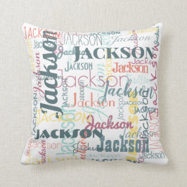 Die Namen-Muster-Typografie-Person-Farben des Kissen