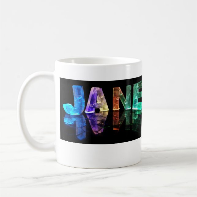 Die Namensjane in 3D beleuchtet (Fotografie) Kaffeetasse (Links)