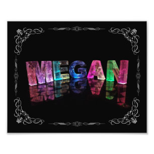 Die Namensmegan in 3D beleuchtet (Fotografie) Fotodruck