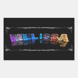 Die Namensmelissa in 3D beleuchtet (Fotografie) Rechteckiger Aufkleber