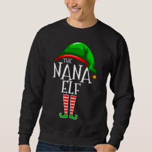 Die Nana Elf Familie passt Weihnachtsgeschenk Groß Sweatshirt