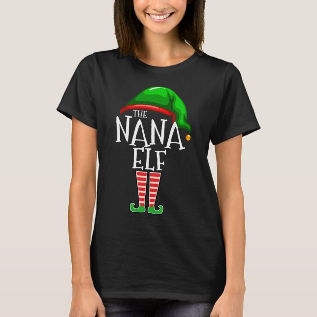 Die Nana Elf Familie passt Weihnachtsgeschenk Groß T-Shirt (Vorderseite)