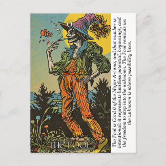 Die Narr Tarot Retro Mystische Große Arkana Kunst  Postkarte