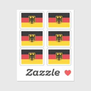 Die Nationalflagge Deutschlands mit 6 Aufkleber