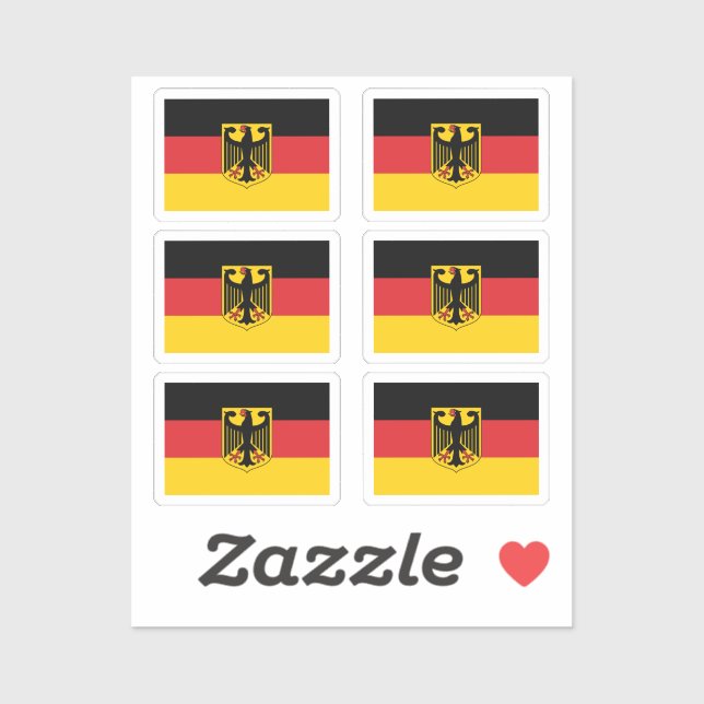 Die Nationalflagge Deutschlands mit 6 Aufkleber (Blatt)