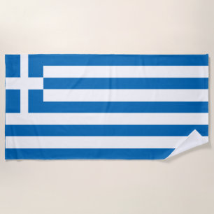 Die Nationalflagge Griechenlands Strandtuch