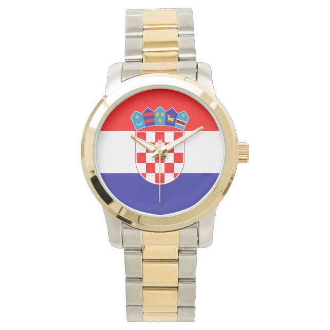 Die Nationalflagge Kroatiens Zastava Hrvatske Armbanduhr (Vorderseite)