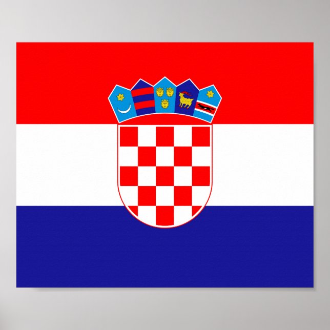 Die Nationalflagge Kroatiens Zastava Hrvatske Poster (Vorne)