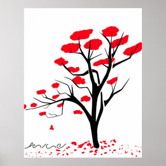 Die Natur in Rot Poster