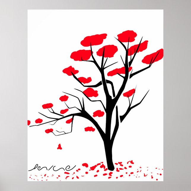 Die Natur in Rot Poster (Vorne)