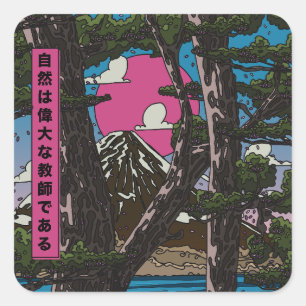 Die Natur ist eine große Lehrerin Quadratischer Aufkleber