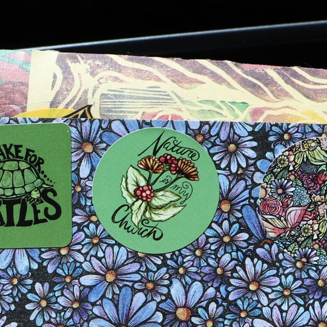 Die Natur ist meine Kirche Pagan Green Witch Druid Runder Aufkleber (Von Creator hochgeladen)