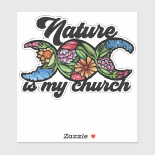 Die Natur ist meine Kirche Triple Moon Green Hexe Aufkleber