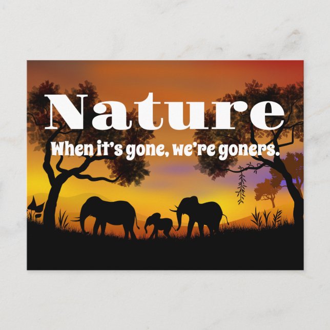 Die Natur und Elefanten schätzen Postkarte (Vorderseite)