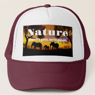 Die Natur und Elefanten schätzen Truckerkappe