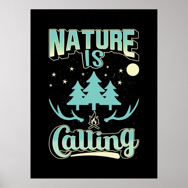 Die Natur zu wandern ruft Poster (Vorne)