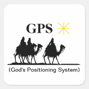 Die Navigationsanlage-Aufkleber GPS-Gottes Quadratischer Aufkleber