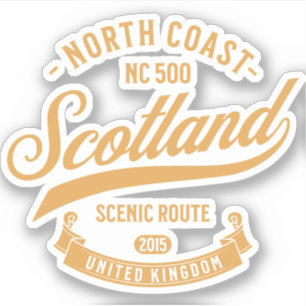 Die NC500, Schottland-Route Die Nordküste Geschenk Aufkleber