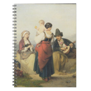 Die neapolitanische Familie, 1865 (Öl auf Platte) Notizblock