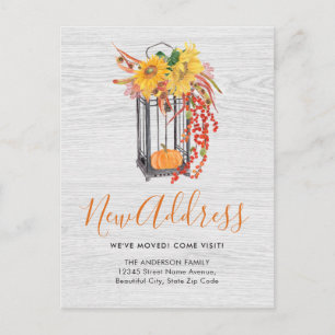 Die neue Adresse, die wir übertragen haben, floral Feiertagspostkarte