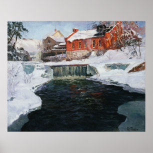Die neue Fabrik in Lillehammer, Thaulow, Frits Poster