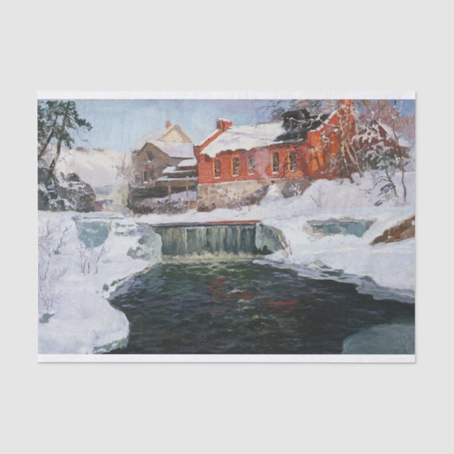 Die neue Fabrik in Lillehammer, Thaulow, Frits Seidenpapier (Vorderseite)