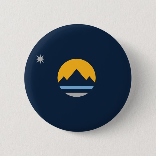 Die neue Flagge von Reno, Nevada Button (Vorderseite)