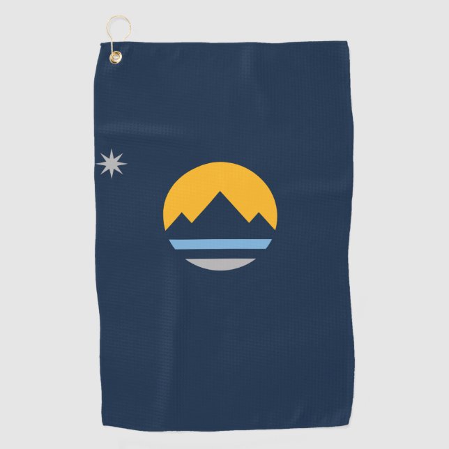 Die neue Flagge von Reno, Nevada Golfhandtuch (Vorderseite)
