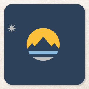 Die neue Flagge von Reno, Nevada Rechteckiger Pappuntersetzer