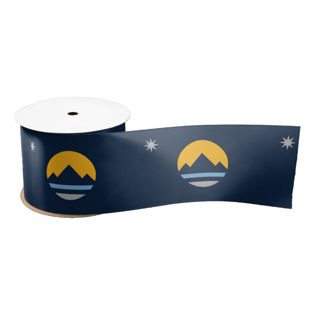 Die neue Flagge von Reno, Nevada Satinband (Spule)