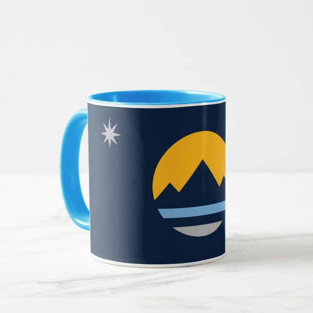Die neue Flagge von Reno, Nevada Tasse (Vorderseite Links)