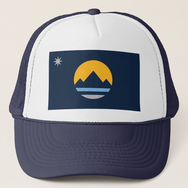 Die neue Flagge von Reno, Nevada Truckerkappe (Vorderseite)