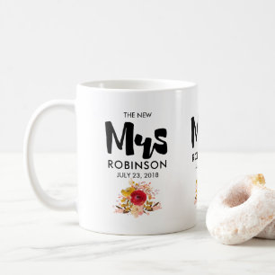 Die neue Frau - Typografie mit Niedlichen Blume Kaffeetasse