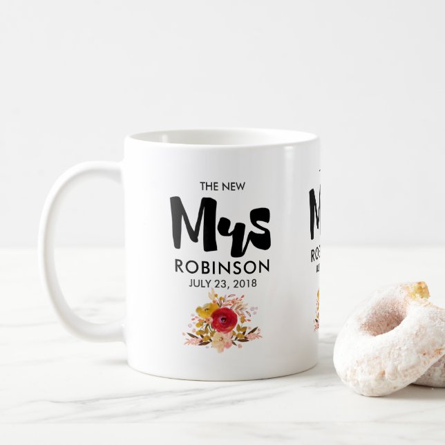 Die neue Frau - Typografie mit Niedlichen Blume Kaffeetasse (Mit Donut)