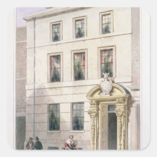 Die neue Front von MalerStainers Hall, 1850 Quadratischer Aufkleber