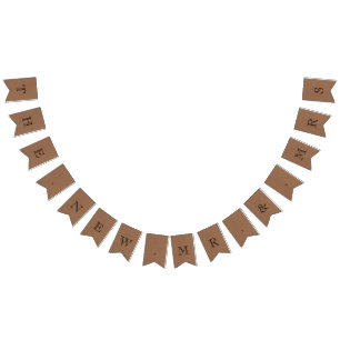 Die neue Mr. & Mrs. Rustic Kraft Wedding Wimpelkette